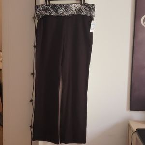 Everlast Foldover Waist Yoga Pant, Black Snakeskin